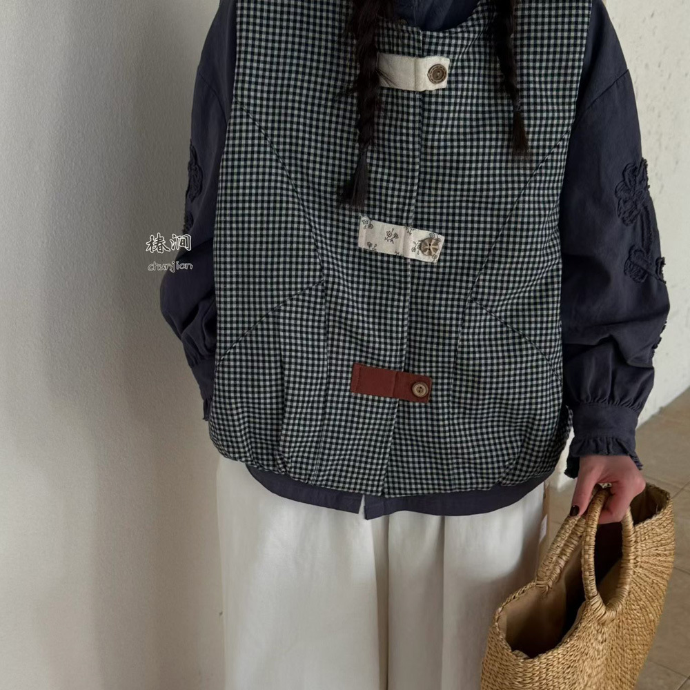 Winter cute quilted keep warm design vest