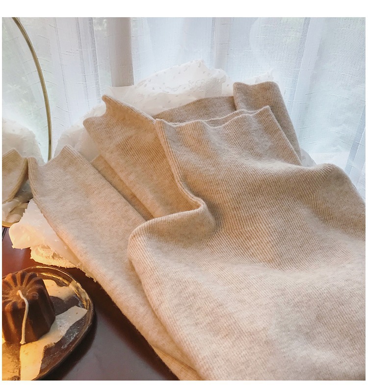 ChicShe ChicShe KANING Unifarbener, hochgeschlossener Strickpullover für Damen – Herbst/Winter 2025 – Neu, vielseitig, weich und warm_voghion.com