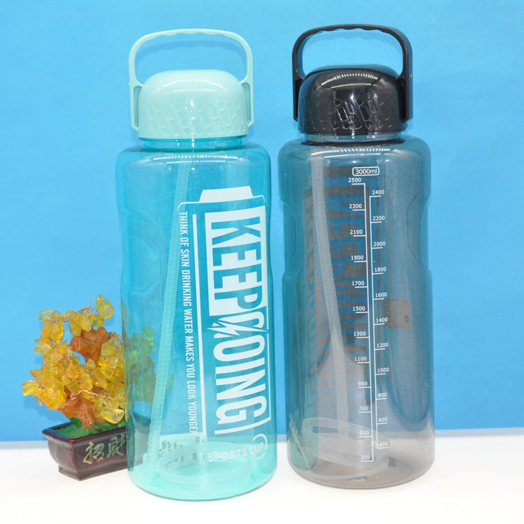 Gran capacidad 2000ml plástico taza de agua fitness niños paja deportes hervidor al aire libre trabajo verano espacio taza