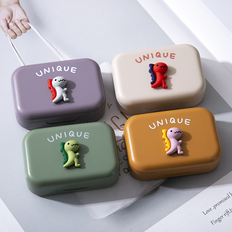 Cross-border Dinosaur Contact Lens Box Beautiful Pupil Box Cute Storage Companion Care Box Portable Simple Cartoon Cross-border Dinosaur Contact Lens Box Beautiful Pupil Box Cute Storage Companion Care Box Portable Simple Cartoon