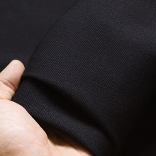 日本冈山进口炭黑色牛仔布料高弹力柔软垂顺软柔有质感的放心买