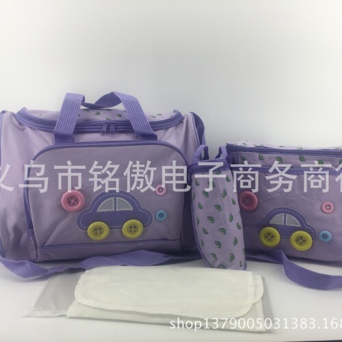 Wholesale Cross-border Fashion Mommy Bags in Oxford Cloth, 4-Piece Set with Car Cartoon Set of Bags