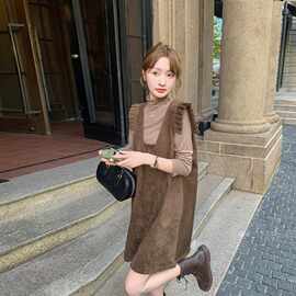美拉德吊带裙套装女早秋季2024年新款穿搭气质高级感连衣裙两件套