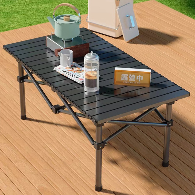 户外折叠桌露营蛋卷桌便携式折叠长桌野餐野营烧烤摆摊小桌子方桌