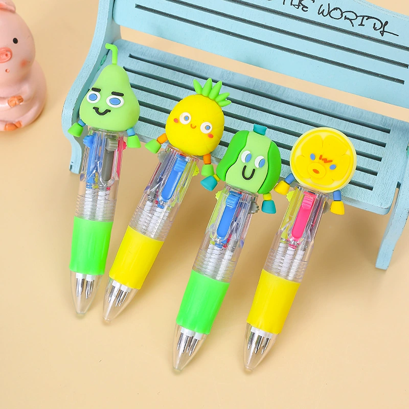 Картонная шариковая ручка, 4 цвета 0.7 мм, милые дизайны тюков для младших школьников, подарок