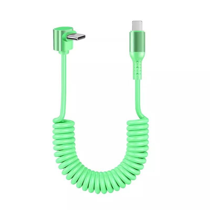 Cable DE DATOS retráctil de primavera 6A carga súper rápida para Huawei Apple 14 cable de carga del encogimiento del coche carplay