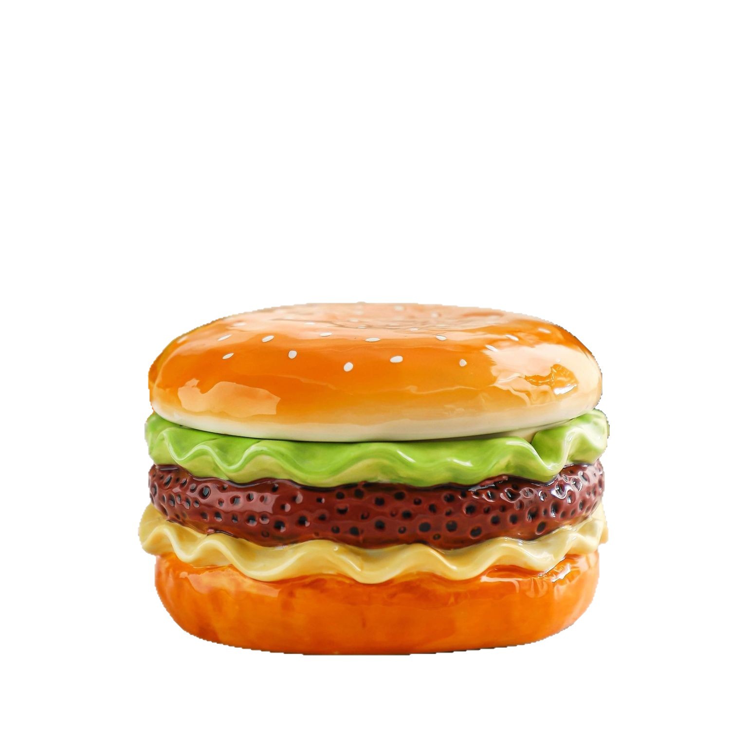 Cenicero de hamburguesa creativo con tapa a prueba de cenizas, atmósfera de alta gama, sala de estar, oficina en el hogar, cenicero de cerámica, sentido avanzado