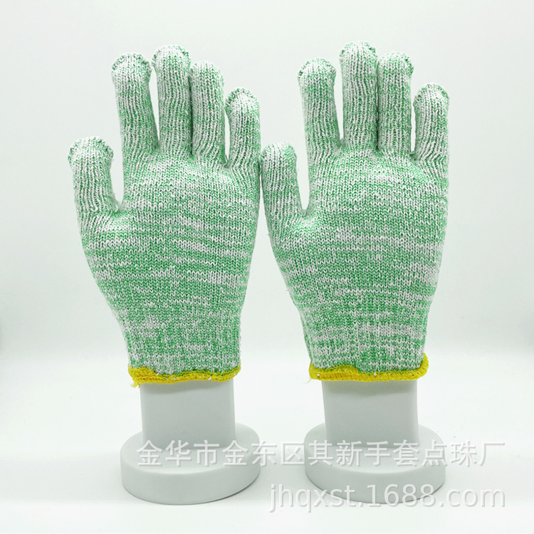 劳保手套棉纱手套翠绿色电脑十针机400克500克600克高织高密手套