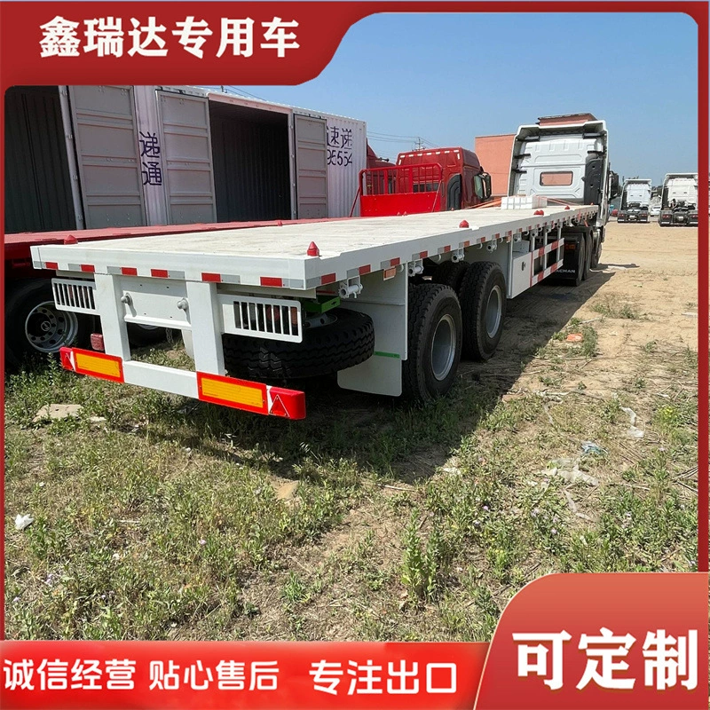 Трехосный прицеп для перевозки контейнеров 20-40 футов, полуприцеп для контейнеров, заводские продажи, платформенный полуприцеп для контейнеров