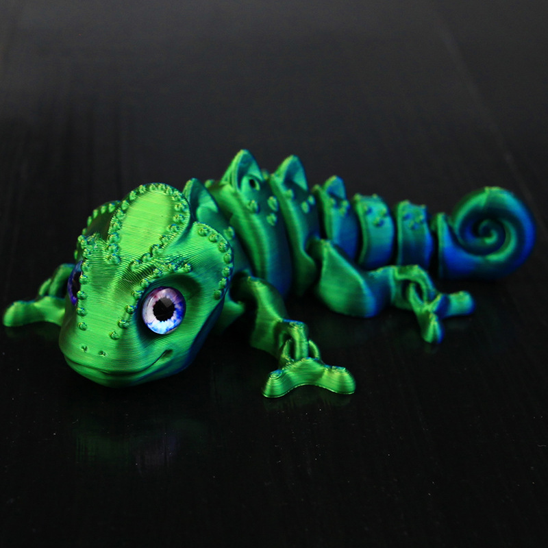 13.5CM 골든 그린 블루 카멜레온