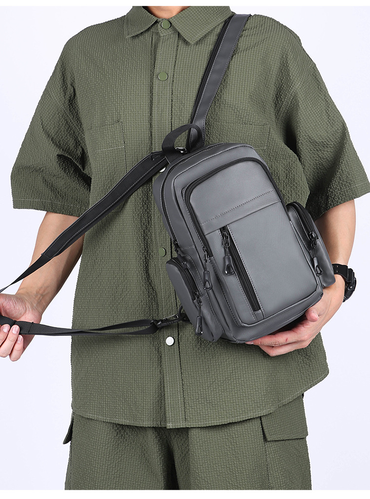 New men's chest bag, water-resistant, cross-border Oxford fabric, suitable for both shoulder and single shoulder, business men's computer backpack undefined