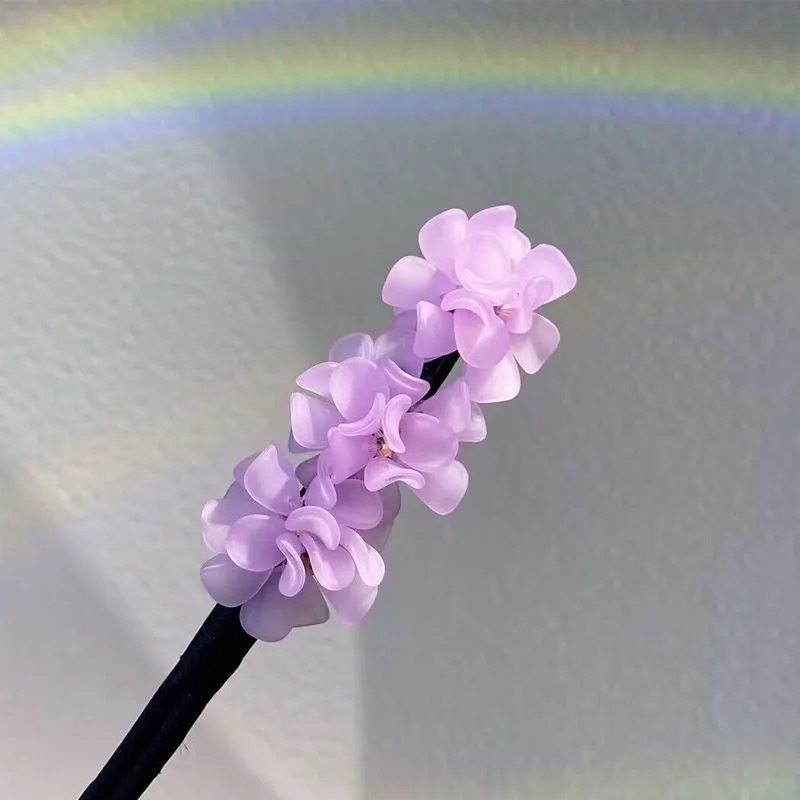 Nuevo artefacto para el cabello con plato de hortensias, temperamento exquisito, plato de flores, accesorio para el cabello, plato de hortensias, palo para el cabello, cabeza de bola, artefacto femenino