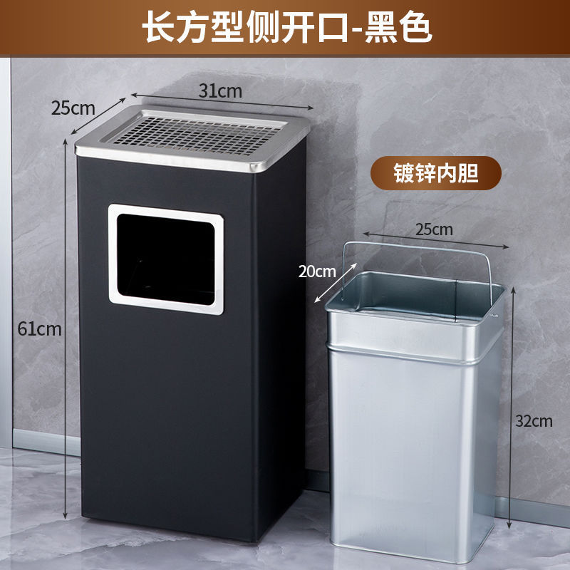 ステンレス製ラウンド煙消火ゴミ箱 蓋付き 商業モール リビングルーム 屋外 屋外縦型灰皿 大容量|undefined