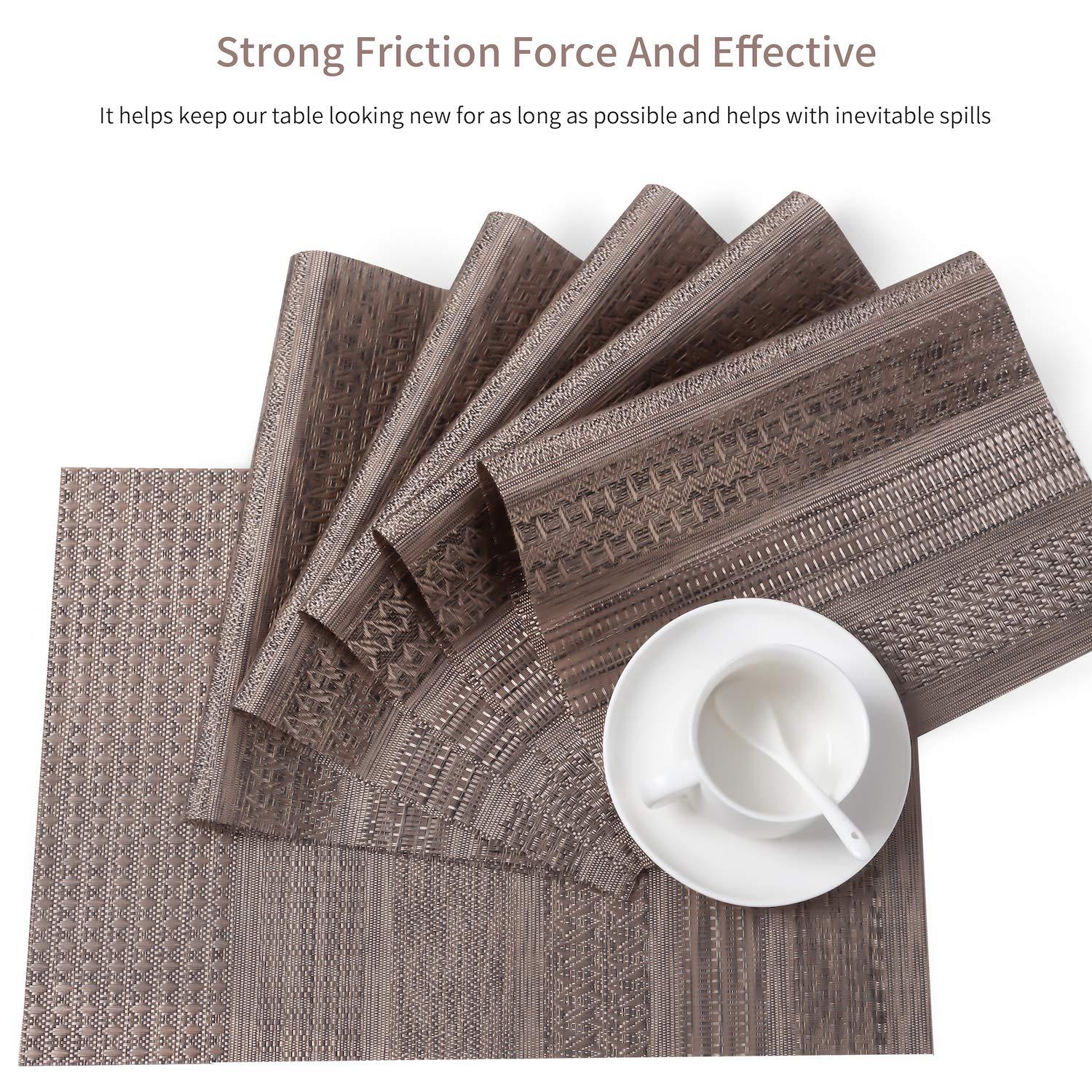 Estilo Europeo texlin jacquard PVC placemat fácil de limpiar simple todo partido placemat PET vajilla estera tejida montaña