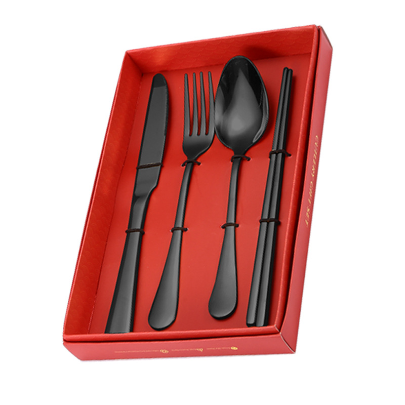 검은젓가락 4개 세트(빨간색 상자)