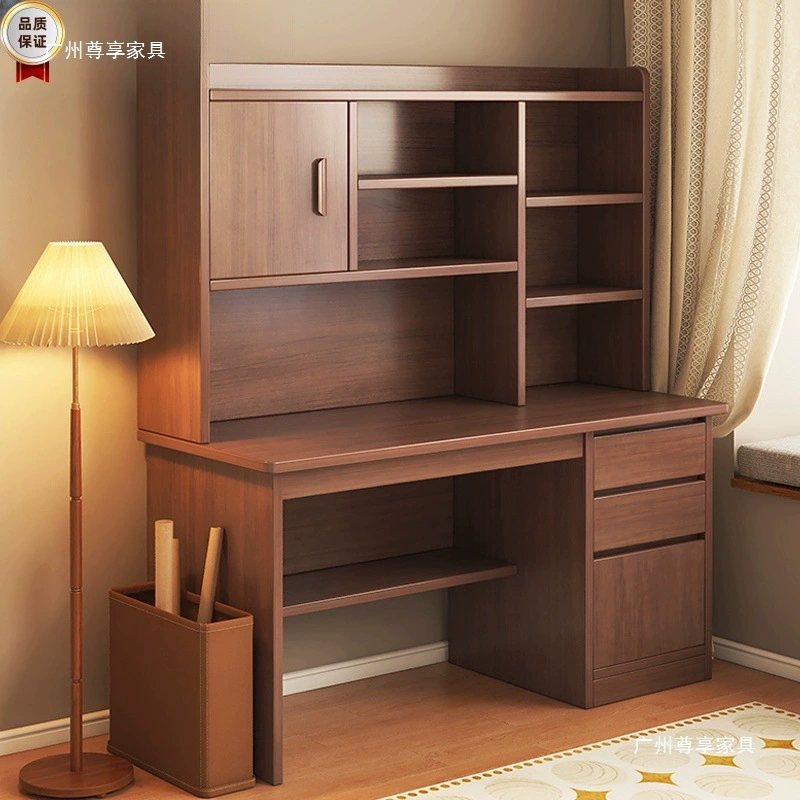 Письменный стол из массива дерева, книжная полка, встроенный письменный стол и стул, домашний книжный шкаф для студентов, письменный стол для средней и старшей школы