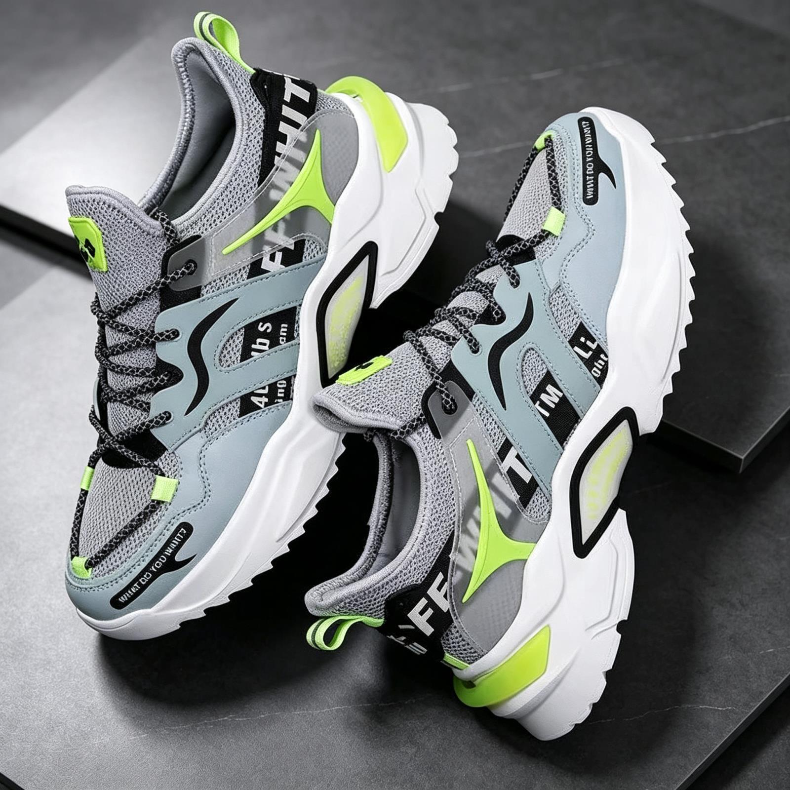 New Style Fly-knit Breathable Running Trendy For Men, Foreign Trade Korean-style Sports Shoes, Men's Dad_vogvips.com