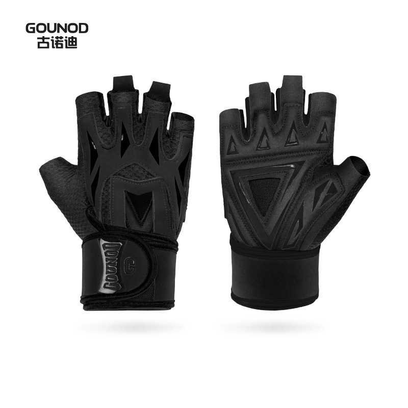 GOUNOD フィットネス サイクリング グローブ ダンベル器具 鉄棒トレーニング リストガード トレーニング ハーフフィンガー 滑り止め スポーツ グローブ|undefined