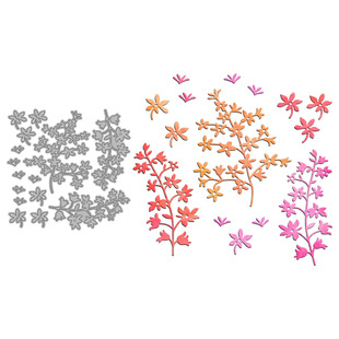 Handbook Card Decoration Plant Flower Handmade Paper Art Carbon Steel Knife Mold Silicone Seal Embossing Knife Mold Cross-Border Delivery