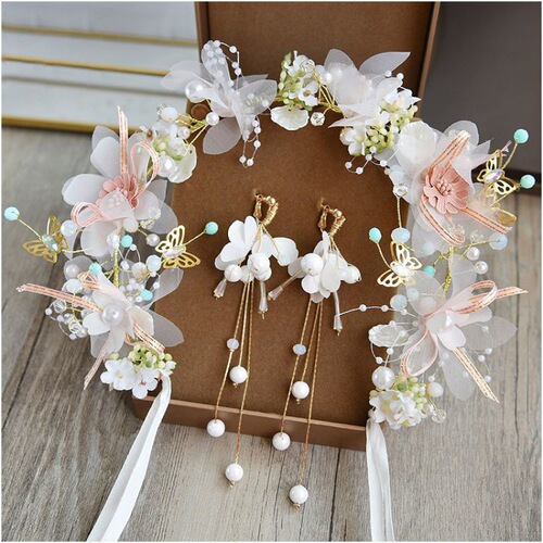 Bridal Garland Fairy Headwear Children's Hair Accessories Travel Korean Hairbands Wedding Photo Studio Accessories Manufacturers Wholesale Cross-Border