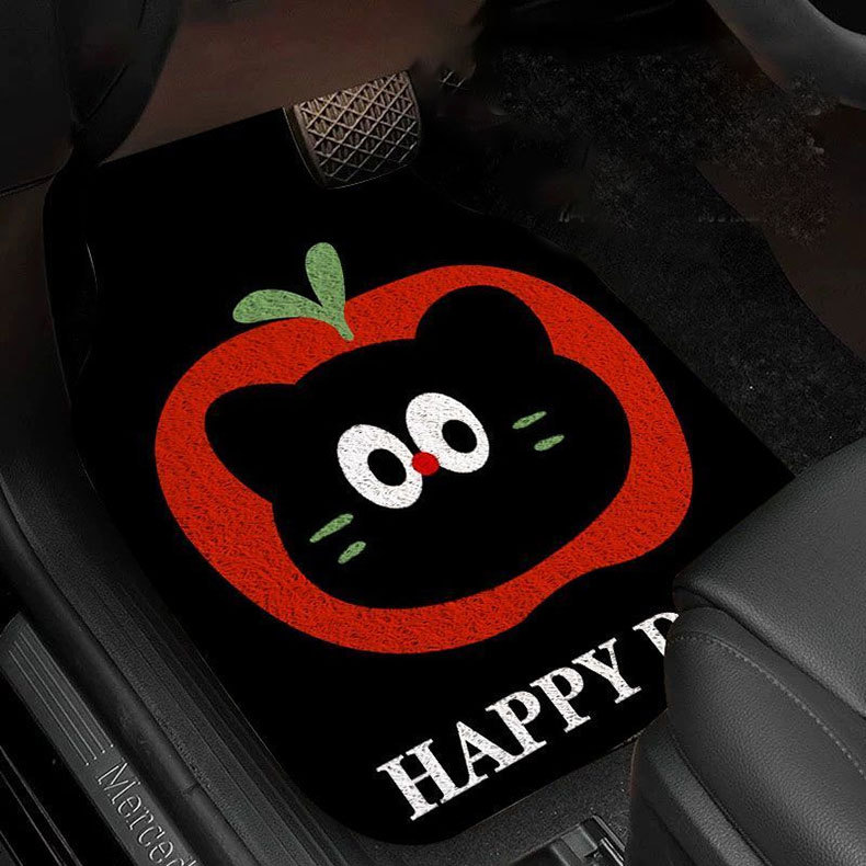 Customizable small order cute cartoon versatile silk loop car floor mat, mud-scraping, non-slip, dirt-resistant, wear-resistant, easy to clean