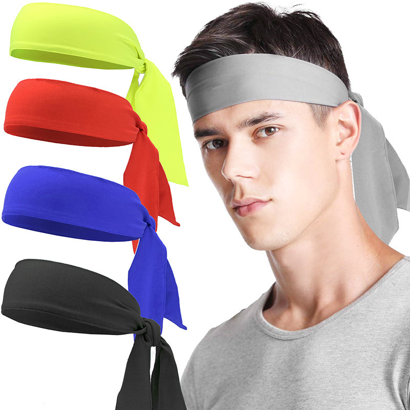 Cross-border Men's Headband Hair Band Neutral Tie-up Sport Headband Basketball Running Tennis Karate Sport Tie Hair Band