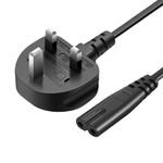 英规二插对8字尾插头线 英式2插八字尾 英规三插8字尾电源线纯铜