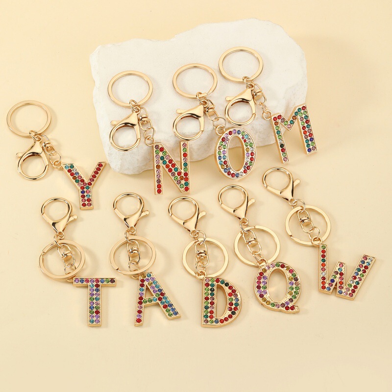 Amazon Cross-Border New 26-Letter Keychain, Fashionable Initial Letter Keychain Pendant, Backpack Keychain