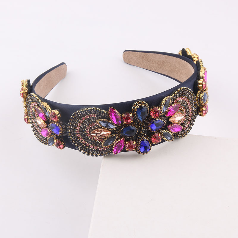 Wholesale Baroque Fashion Color Diamond Wide Headband Nihaojewelry display picture 2