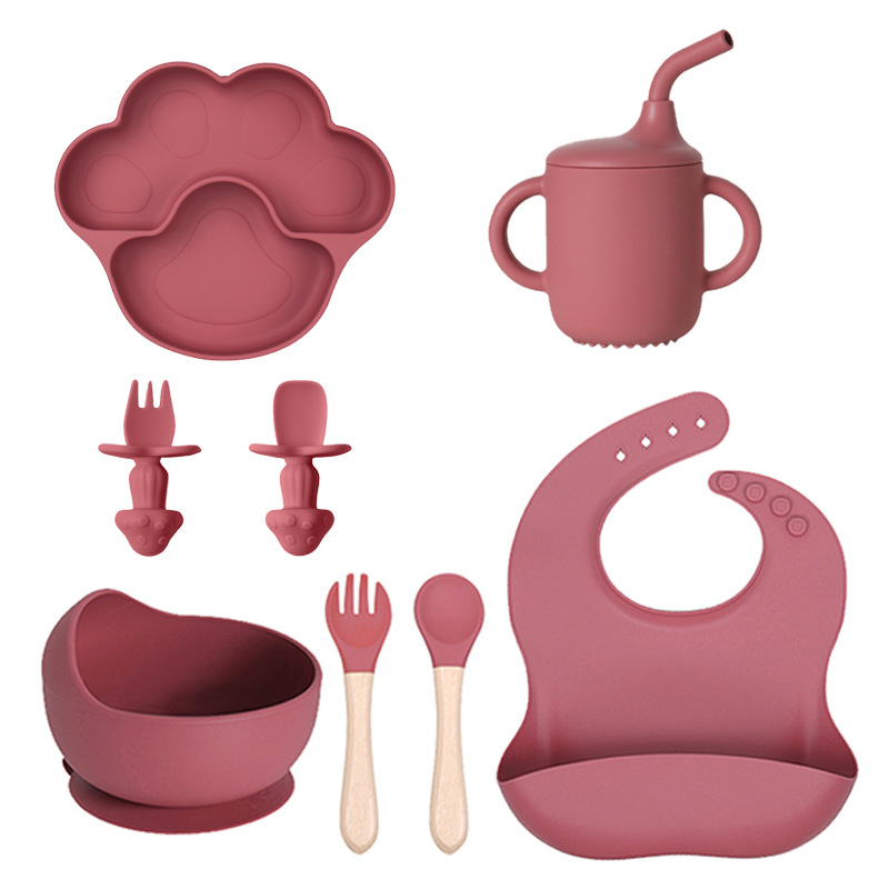 Burgundy dinner plate 8-piece set of 2