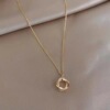 Fashionable universal necklace stainless steel, chain for key bag , accessory, European style, simple and elegant design, does not fade