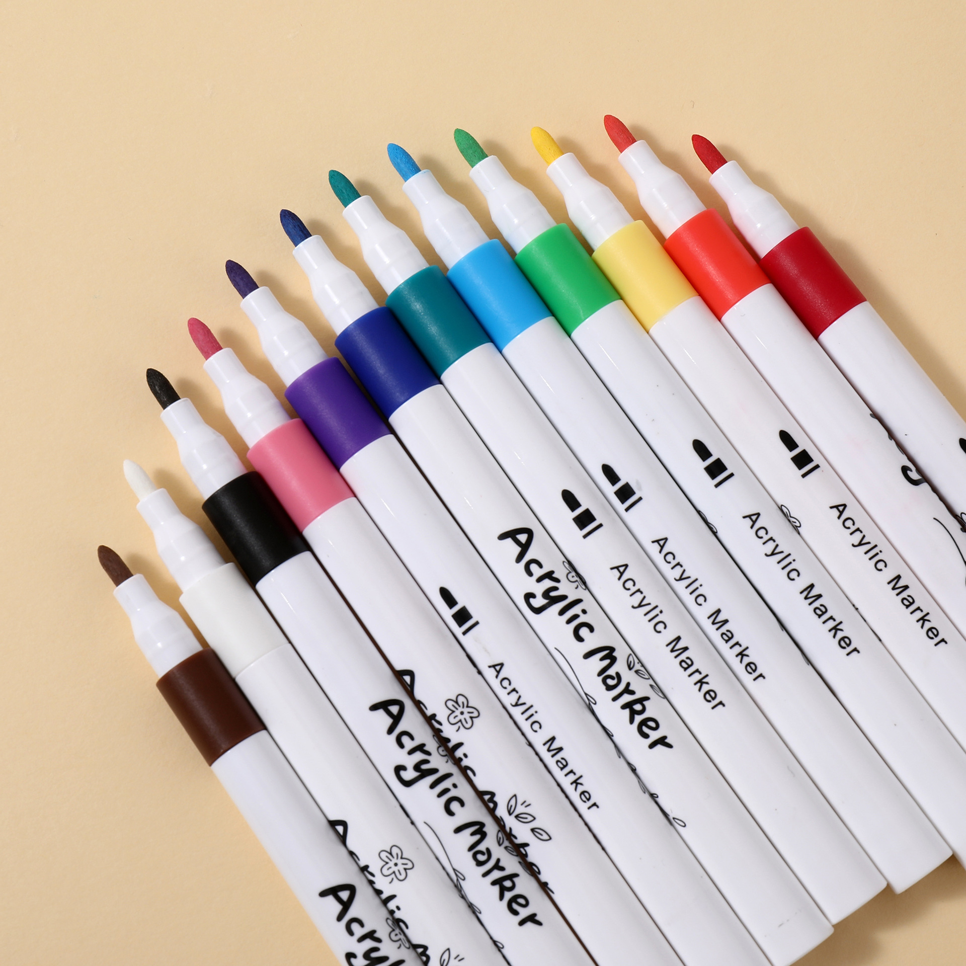 12 color acrylic marker color waterproof quick-drying children hand-painted diy art graffiti suit marker cross-border