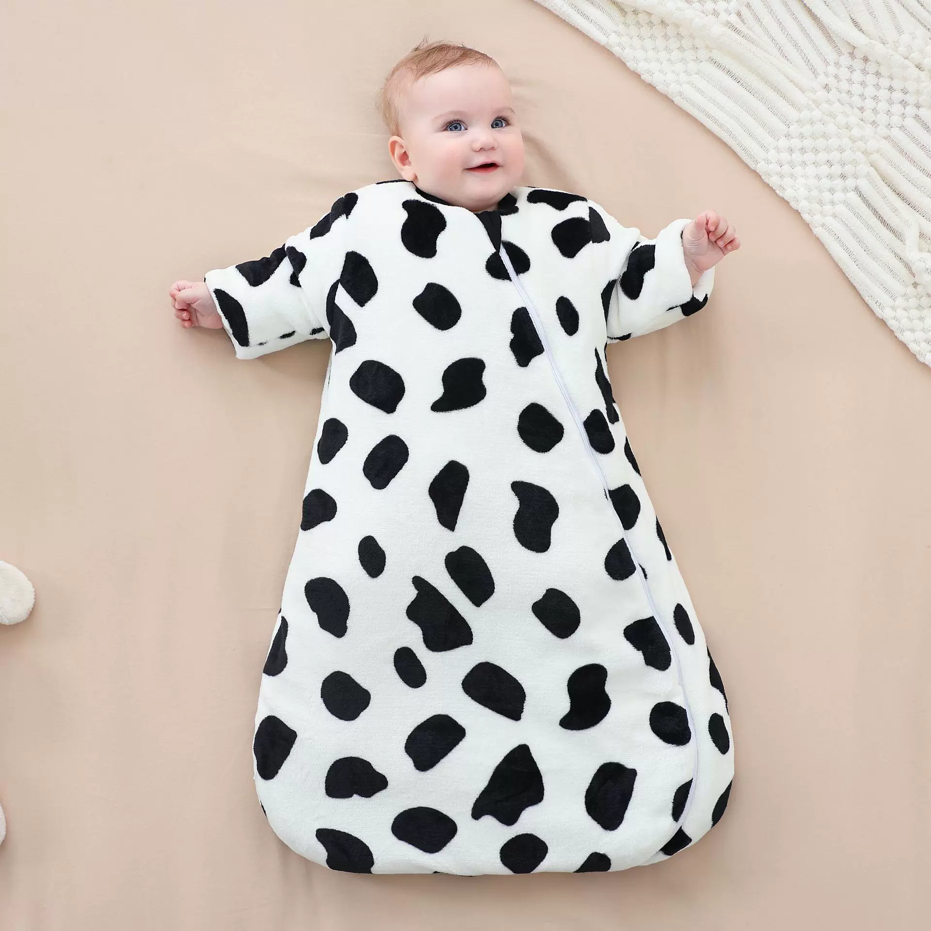 婴儿睡袋秋冬款宝宝防踢被新生婴幼儿夹棉加厚儿童一体式睡袋跨境