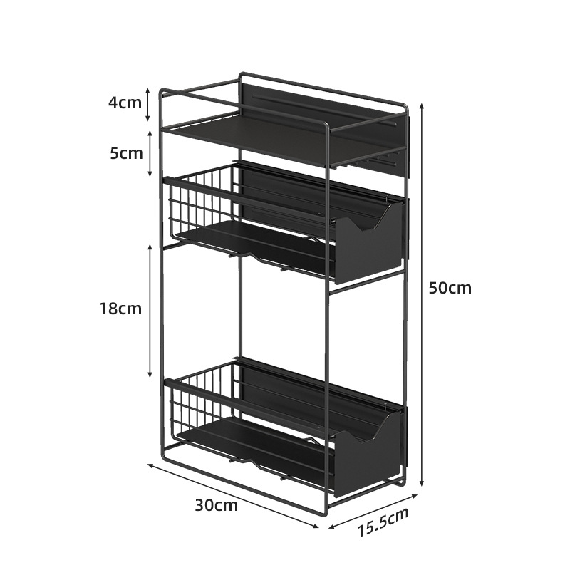 設置不要の洗濯機用収納ラック、磁気式収納整理ラック、隙間引き出し式ラック、多層収納ラック