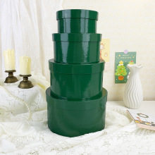 欧洲热销圣诞绿圆形收纳盒四件套厂家现货批发零售520礼盒