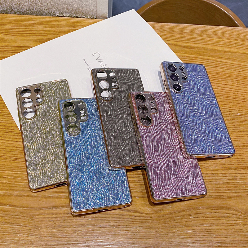 Glitter Water Ripple for Samsung Samsung S25 Apple iPhone 16 Phone Case A56 Electroplated Ins Style