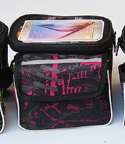 Bolsa de haz frontal de bicicleta de montaña bolsa de teléfono móvil de pantalla táctil de camuflaje con cubierta de lluvia tubo superior bolsa frontal de coche desmontaje portátil