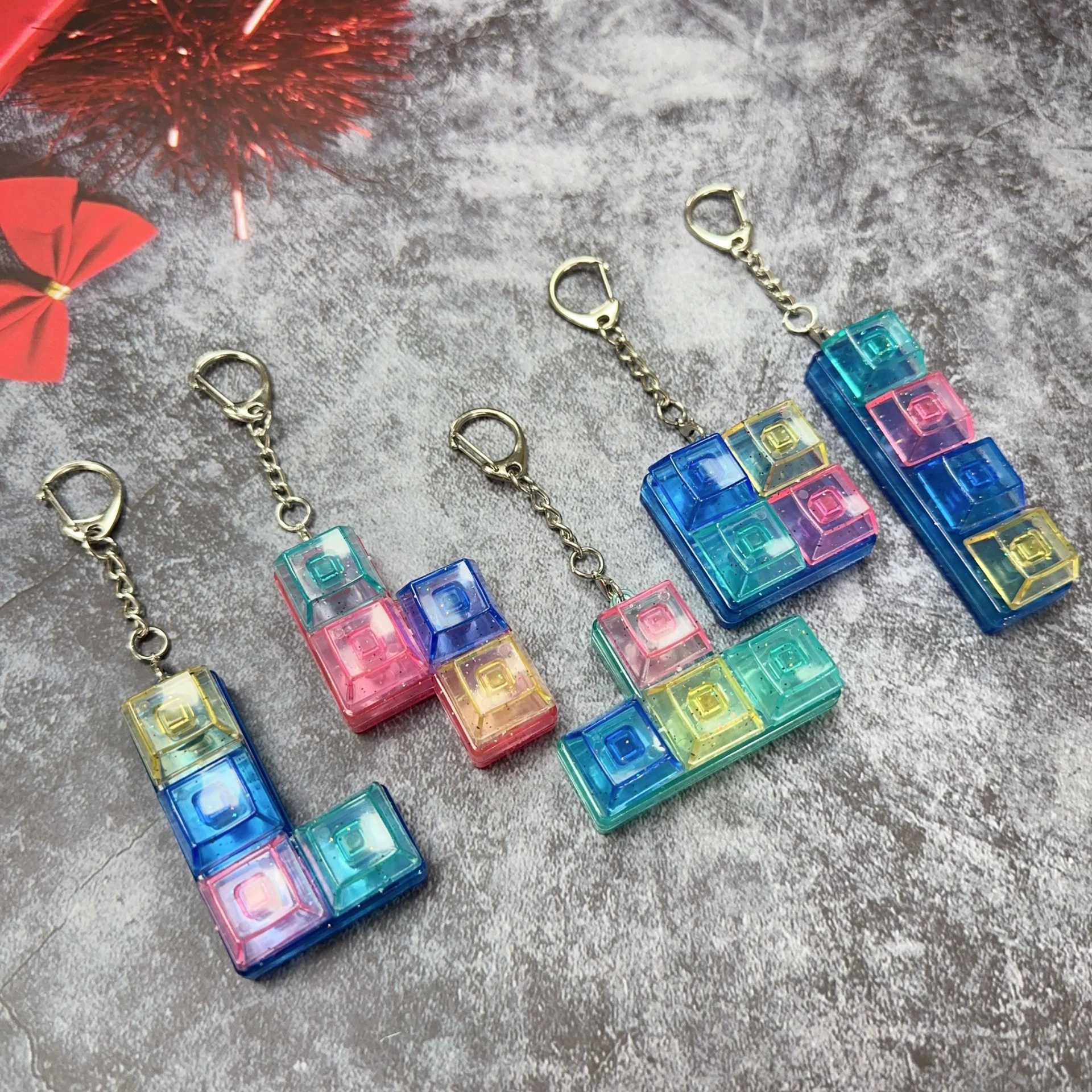 Декомпрессионная игрушка макарон с прозрачным корпусом, подвеска для клавиатуры, креативный русский декомпрессионный куб для клавиатуры