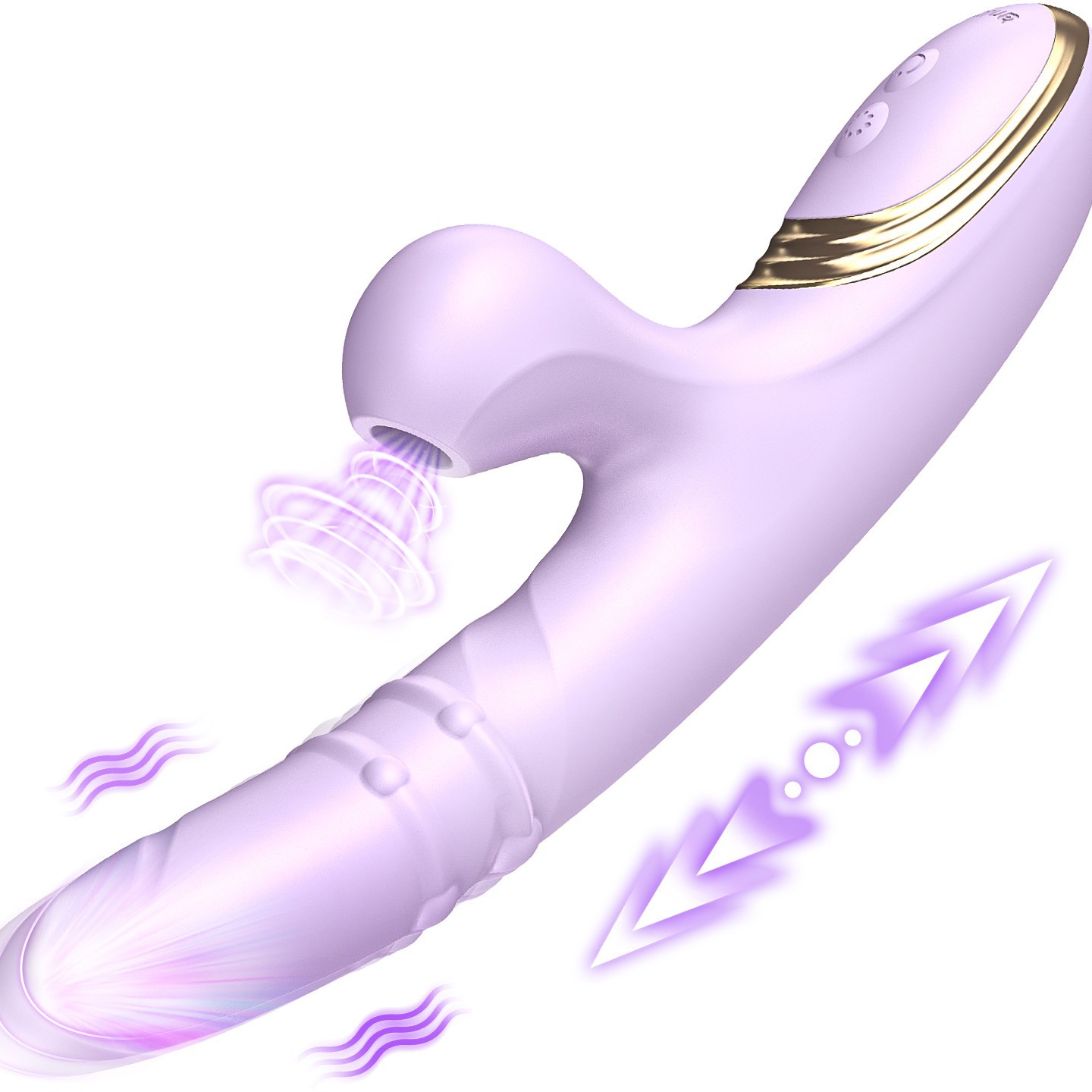 Female telescopic peristaltic vibrating AV stick