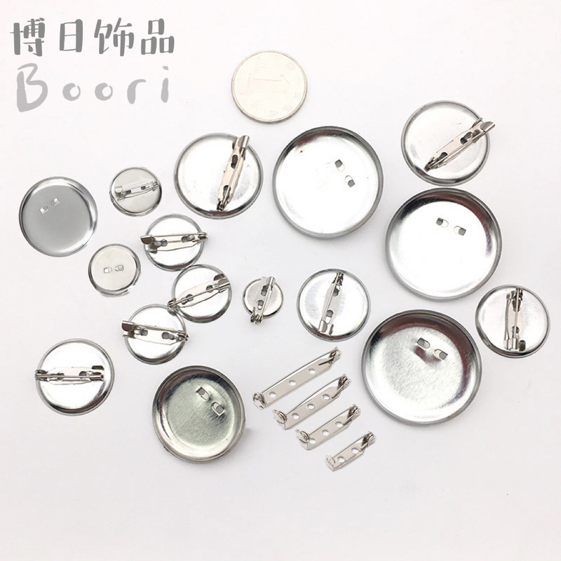 DIY Jewelry Pin Brooch Safety Pin Brooch Tray Metal Simple Round Plate Buckle Pin Bottom Corsage Accessories DIY Jewelry Pin Brooch Safety Pin Brooch Tray Metal Simple Round Plate Buckle Pin Bottom Corsage Accessories