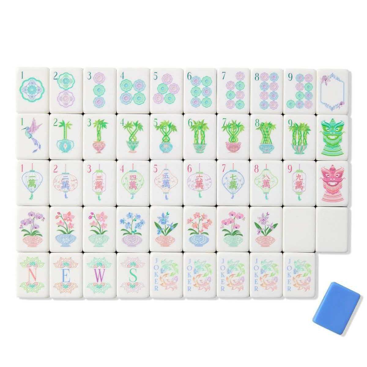 No. 32 Haze Blue Acrylic American-Style Mahjong Tiles for Leisure and Entertainment, Hand-Crafted Mahjong, 160 Tiles in Stock