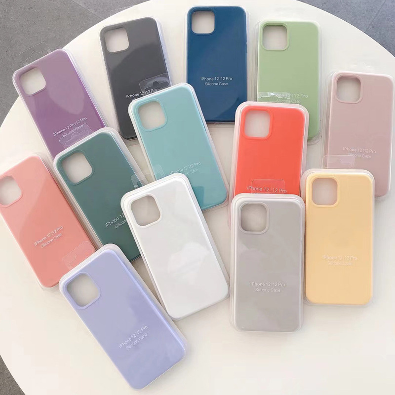 Suitable for Iphone12 Liquid Silicone Shell Apple 11Pro Skin-Feel Matte 12Max with Logo Plush Mobile Phone Case