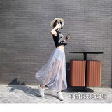 Летняя ультратонкая черная длинная юбка, высокая талия