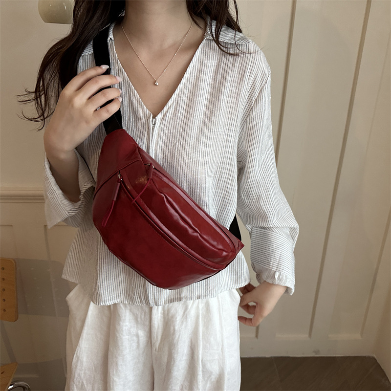 Diseño de tendencia 2026 bolso de hombro de cintura de gran capacidad bolso de hombro de color sólido para mujeres bolso de personalidad retro casual