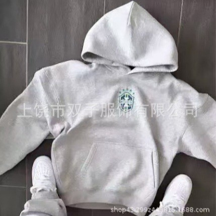 Cross-Border New Spring and Autumn Trendy Brand Fashion Printed Pullover Long-Sleeve Hooded Sweatshirt Set Men's Casual Versatile Jacket