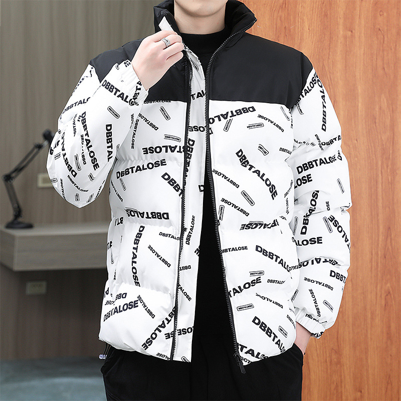 Men's Winter Down Jacket Patchwork Cotton Coat For Men_voghion.com