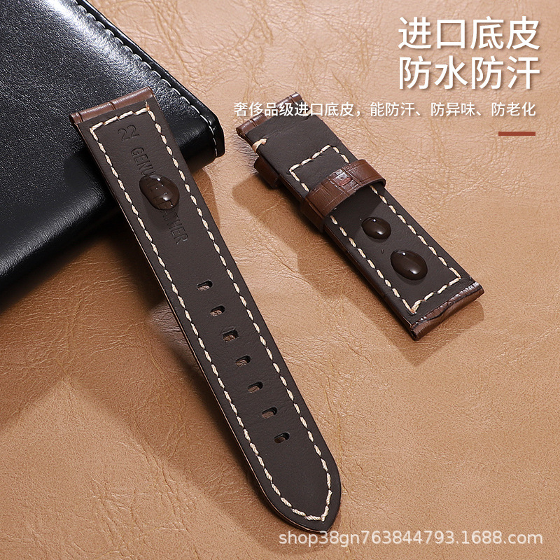 Aplicable iwatch correa de cuero genuino Apple correa de reloj applewatch8 Huawei GT3 Samsung S1 Pena Mar