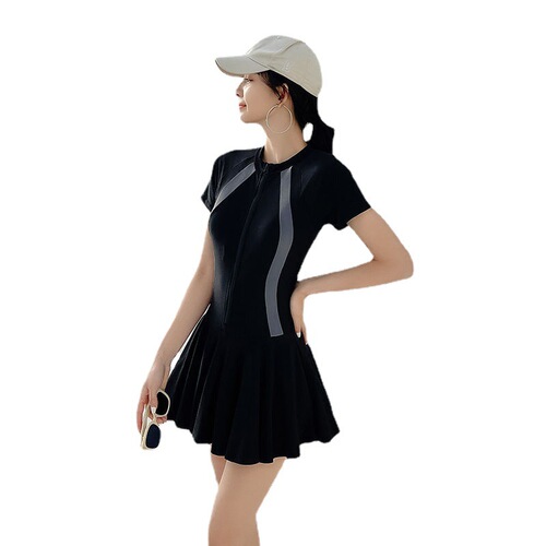 Swimming Suit 2024 New Hot Spring Swimming Suit Women's Conservative One-piece Slim Covering Belly Ins Pure Lust Swimsuit Wholesale