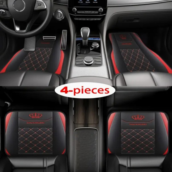 TEMU retro estilo nórdico alfombra de pie de coche alfombra de cuatro piezas tapete resistente a las manchas almohadilla de pie Amazon TEMU al por mayor