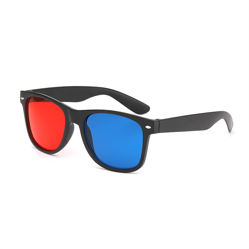Red and blue 3d glasses set mirror clip piece watch red and blue 3D movie rivets blue and red glasses large frame set outside the myopia frame